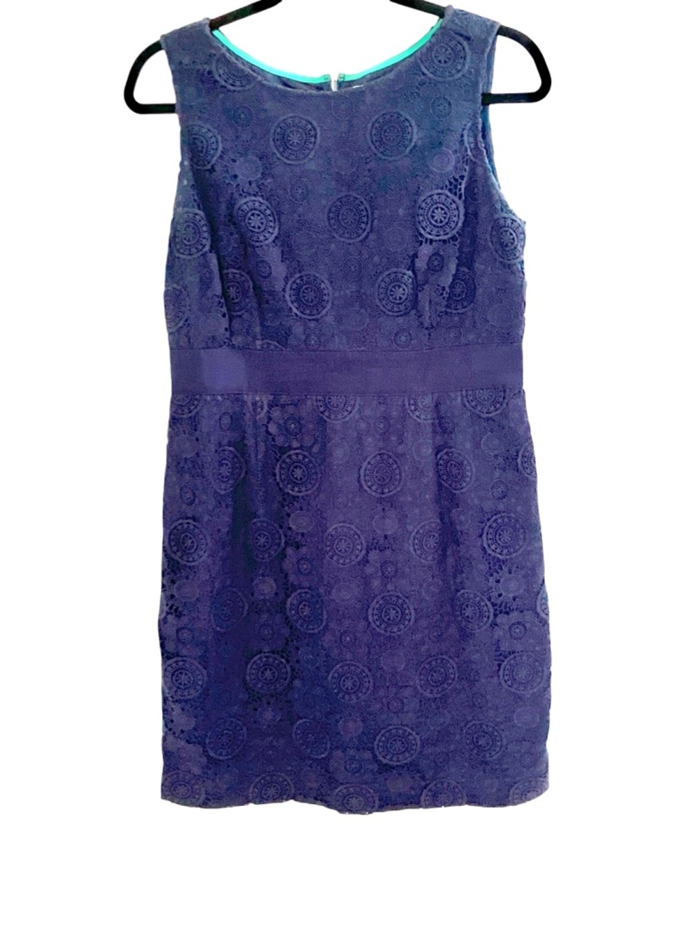 Boden Navy Sleeveless Lace Shift Mini Dress